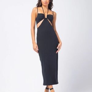 Lspace black midi dress